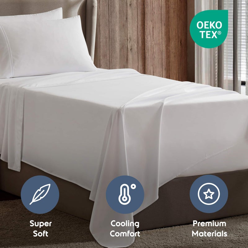 Nestl Twin Sheet Set - 1800 Ultra-Soft Microfiber Twin Bed Sheets - Double Brushed - Deep Pockets - Easy Fit - Extra Soft - 3 Piece Set - Bedding Sheets & Pillowcases (Twin, White) - Image 5